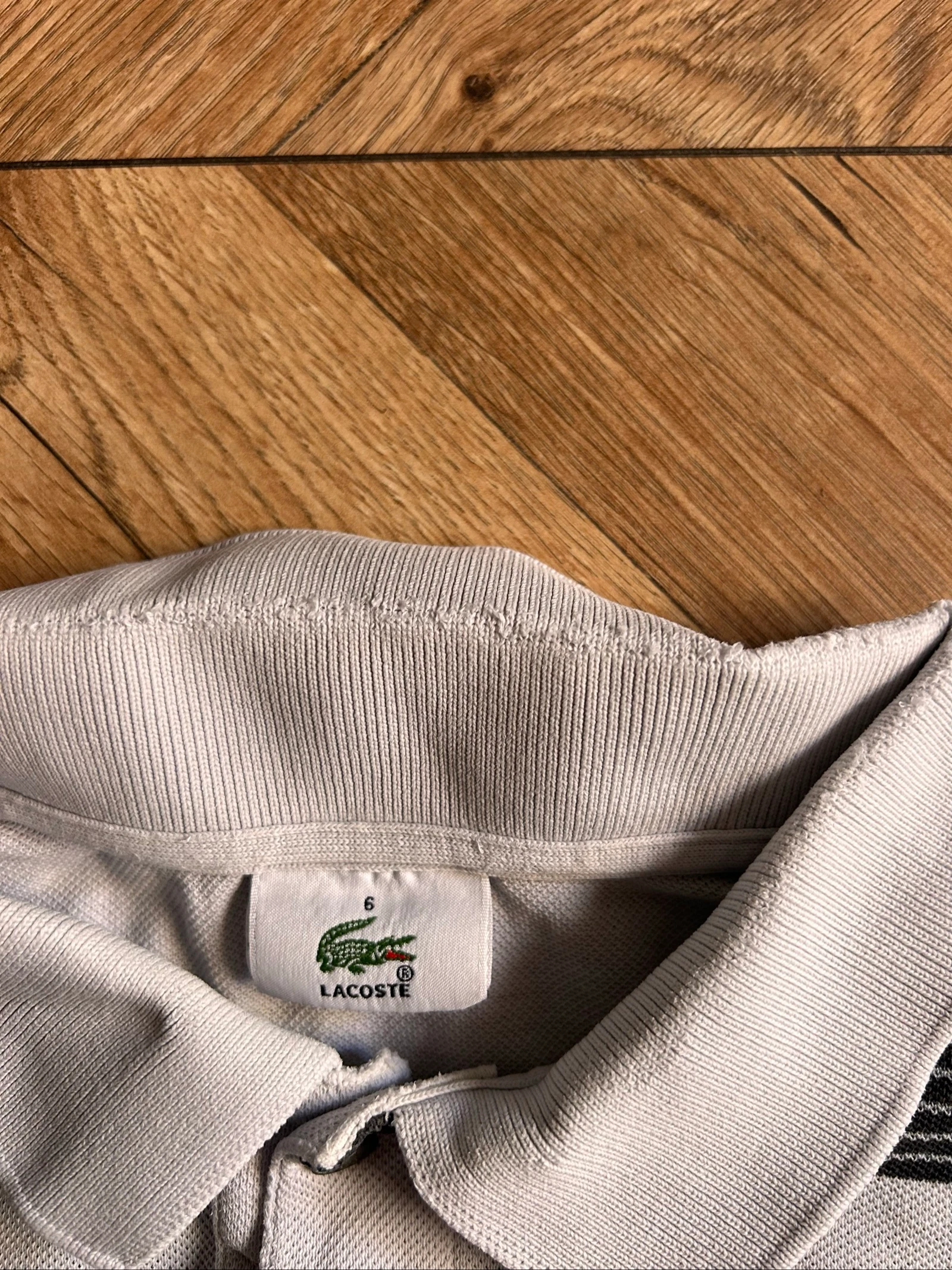 Lacoste long-sleeved striped polo – Size 6 (XL) - Vintage – photo 9
